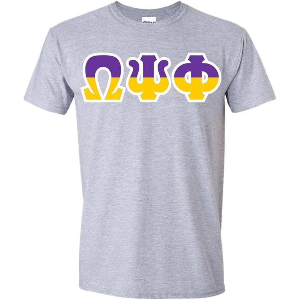 image:imageOmega Psi Phi Two Tone Greek Lettered TShirtSports Grey
