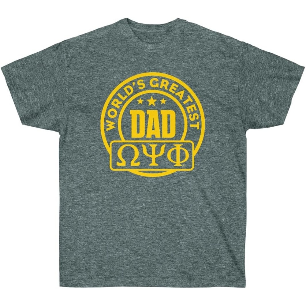 image:imageOmega Psi Phi Worlds Greatest Father TShirtCharcoal Grey
