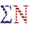 Sigma Nu American Flag Greek Letter Sticker – 2.5″ Tall