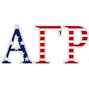 Alpha Gamma Rho American Flag Greek Letter Sticker – 2.5″ Tall