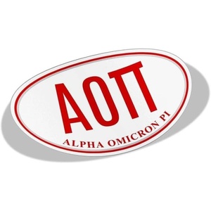 Alpha Omicron Pi Greek Letter Oval Decal