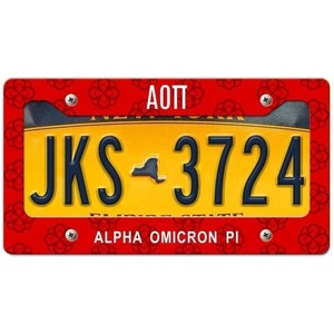 Alpha Omicron Pi New License Plate Frame