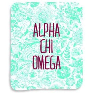 Greekgear Alpha Chi Omega Floral Sherpa Lap Blanket