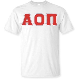 Greekgear Alpha Omicron Pi Lettered Tee(White)