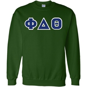 Greekgear Phi Delta Theta Lettered Crewneck(Forest Green)