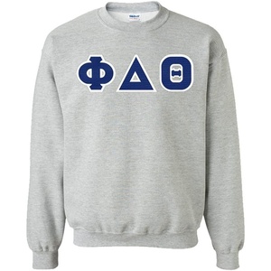 Greekgear Phi Delta Theta Lettered Crewneck(Light Grey)