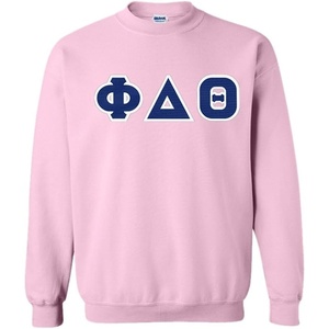 Greekgear Phi Delta Theta Lettered Crewneck(Light Pink)