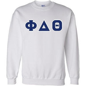 Greekgear Phi Delta Theta Lettered Crewneck(White)