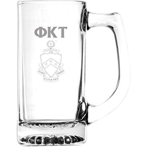Greekgear Phi Kappa Tau Glass Engraved Mug Transparent