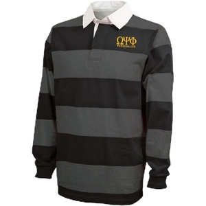 Omega Psi Phi Classic Rugby Shirt(Black/Grey)
