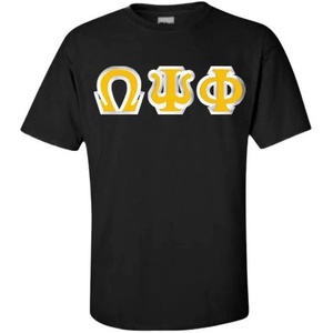 Omega Psi Phi Custom Twill Short Sleeve T-Shirt(Black)