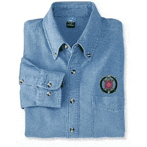 Omega Psi Phi Denim Shirt – Shield(Blue Jean)