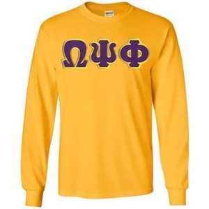 Omega Psi Phi Lettered Long Sleeve(Gold)