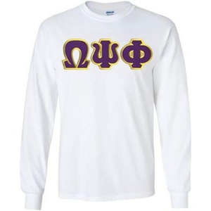 Omega Psi Phi Lettered Long Sleeve(White)