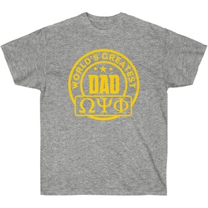 Omega Psi Phi Worlds Greatest Father T-Shirt(Sports Grey)