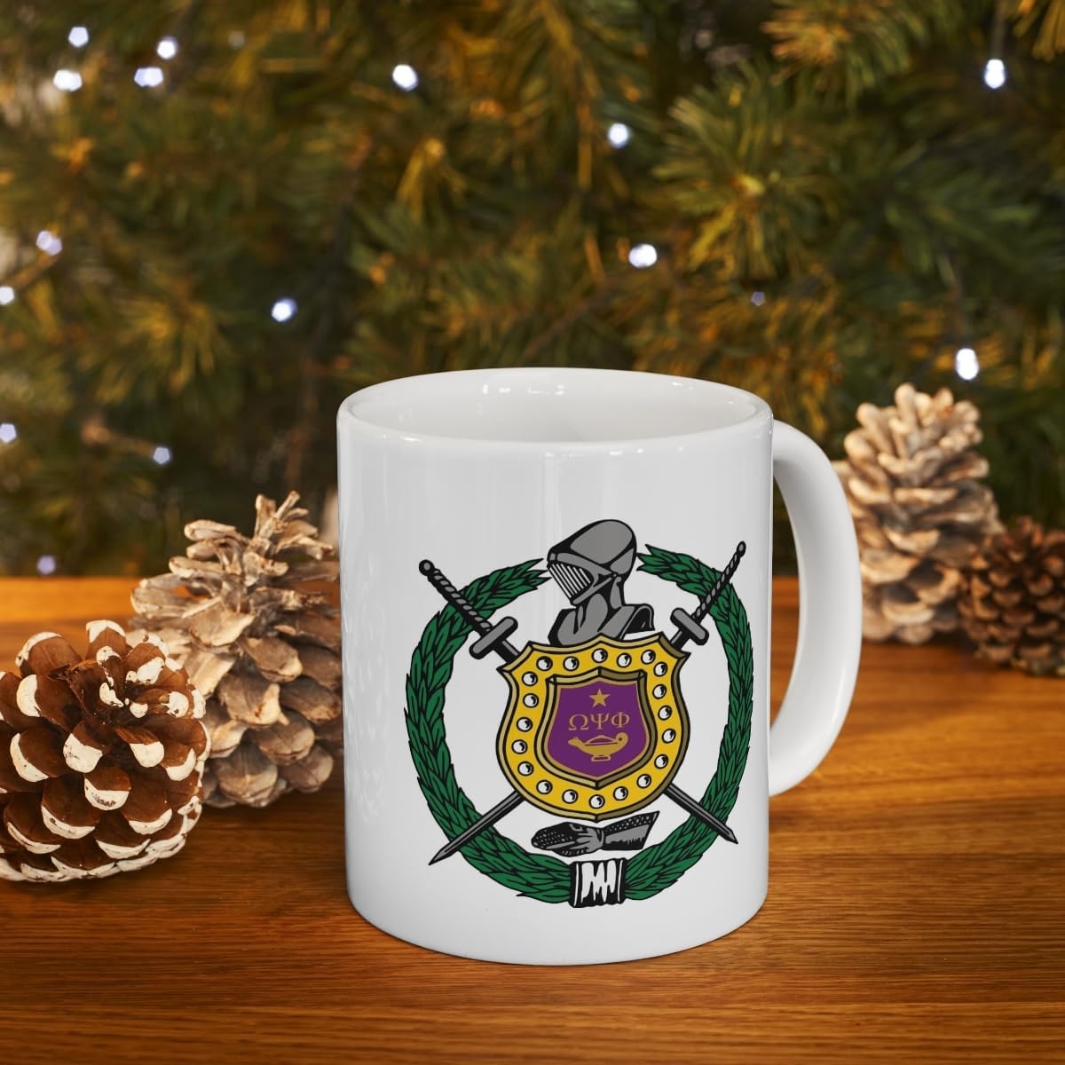 image:imageOmega Psi Phi Crest Only Ceramic Coffee Cup 11oz