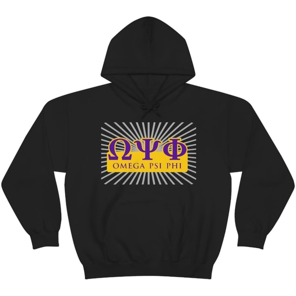 image:imageGreekgear Omega Psi Phi Starburst World Famous Hooded SweatshirtBlack