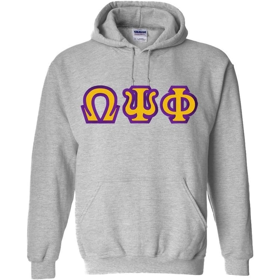 image:imageOmega Psi Phi Custom Twill Hooded SweatshirtLight Grey
