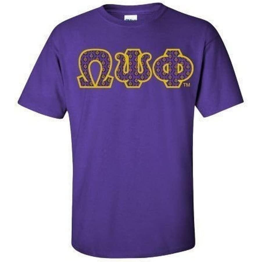 image:imageOmega Psi Phi Fraternity Crest Shield Twill Letter TeePurple