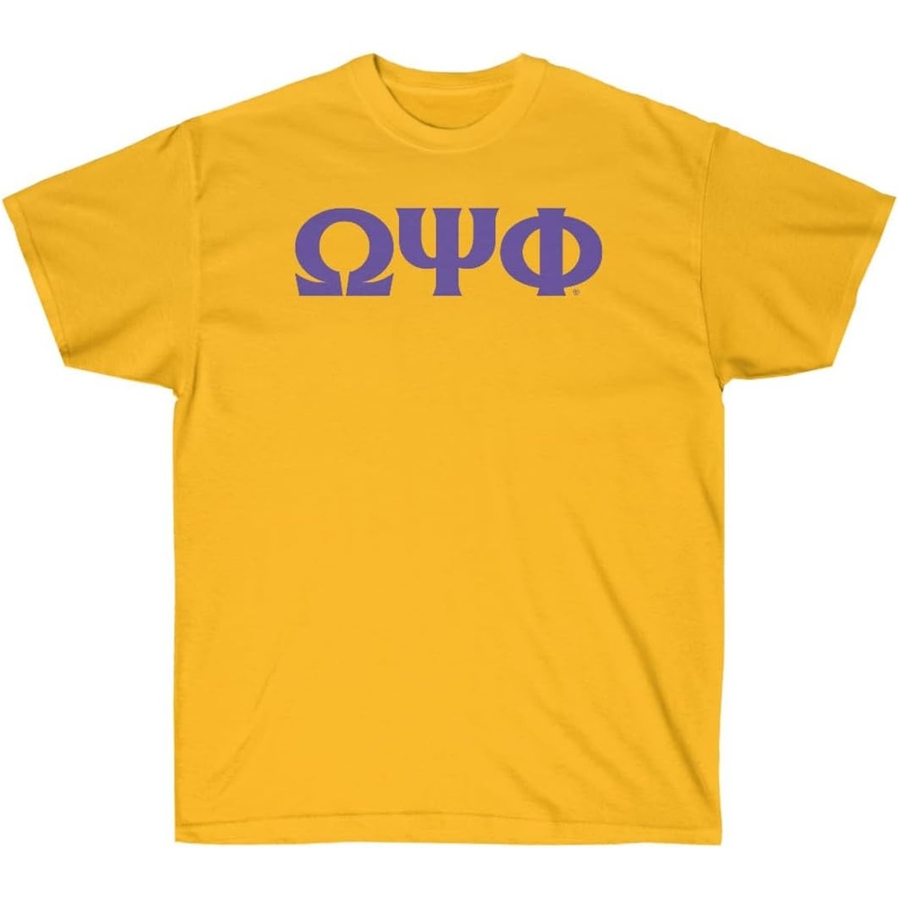 image:imageOmega Psi Phi Letter TShirtAthletic Gold