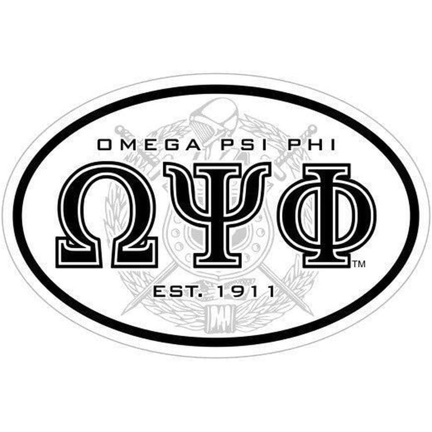 image:imageOmega Psi Phi Oval Crest  Shield Bumper Sticker