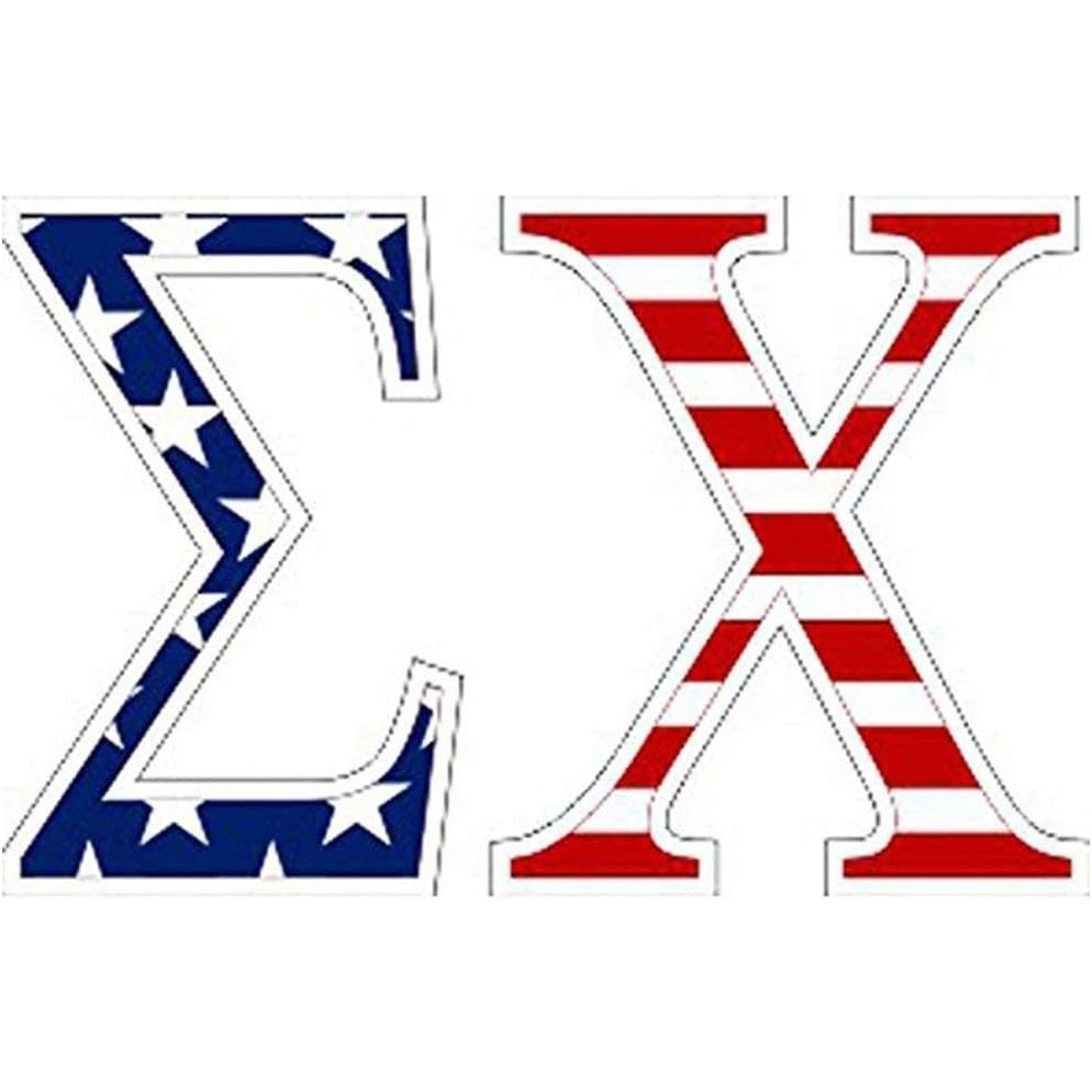 image:imageSigma Chi American Flag Greek Letter Sticker 25 Tall