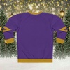 Greekgear Omega Psi Phi Ugly Christmas Sweater Look Crewneck Sweatshirt(Purple/Gold)