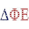 Delta Phi Epsilon DPHIE American Flag Greek Letter Sticker-2.5″ Tall