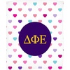 Greekgear Delta Phi Epsilon DPHIE Hearts Fleece Blanket