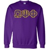 Omega Psi Phi Fraternity Crest – Shield Twill Letter Crewneck Sweatshirt(Purple)
