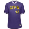 Omega Psi Phi Retro V-Neck Baseball Jersey(Purple/White)