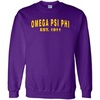 Omega Psi Phi Since Crewneck Sweatshirts(Purple)
