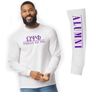 Omega Psi Phi Alumni Long Sleeve T-Shirt(White)
