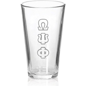 Omega Psi Phi Big Letter Mixing Glass