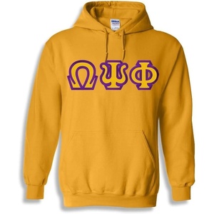 Omega Psi Phi Custom Twill Hooded Sweatshirt(Gold)