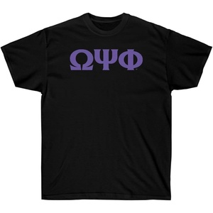 Omega Psi Phi Letter T-Shirt(Black)