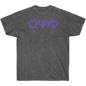 Omega Psi Phi Letter T-Shirt(Charcoal Grey)