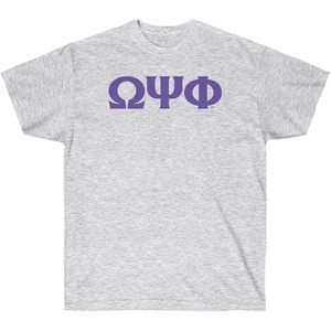 Omega Psi Phi Letter T-Shirt(Light Grey)