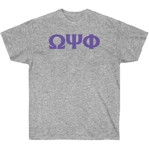 Omega Psi Phi Letter T-Shirt(Sports Grey)