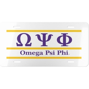 Omega Psi Phi Lettered Lines License Covers
