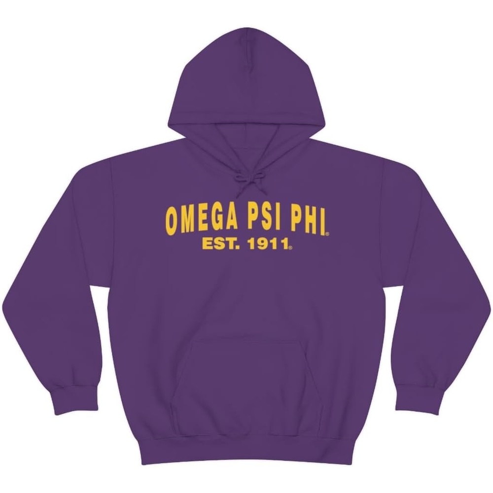 image:imageGreekgear Omega Psi Phi Established Hooded SweatshirtsPurple