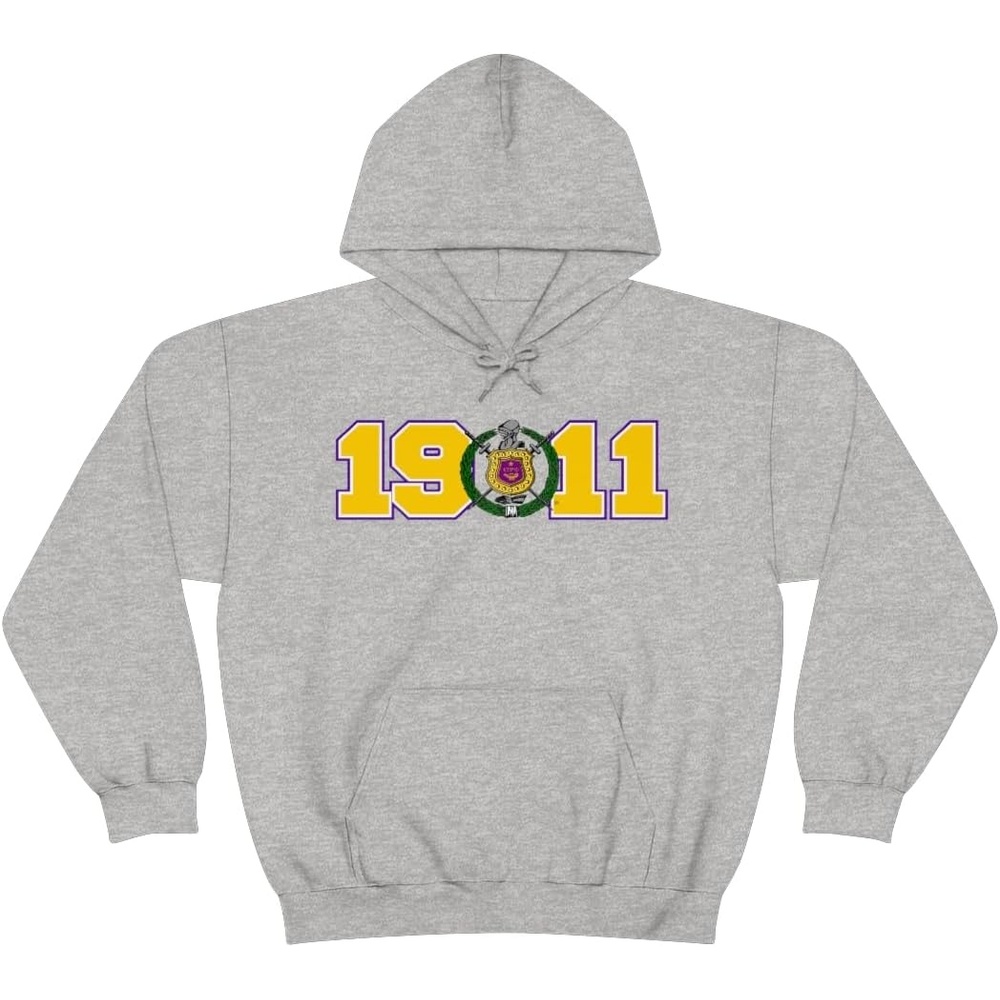 image:imageGreekgear Omega Psi Phi Year Crest HoodiesSports Grey