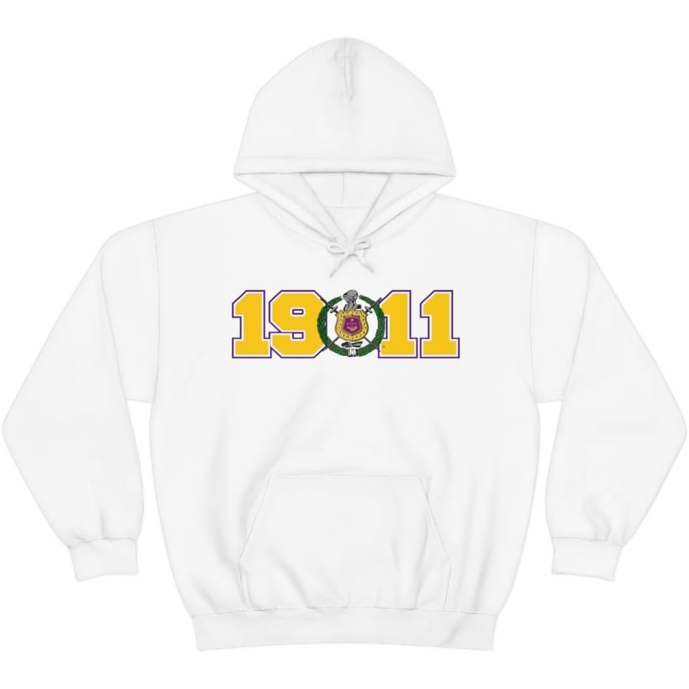 image:imageGreekgear Omega Psi Phi Year Crest HoodiesWhite