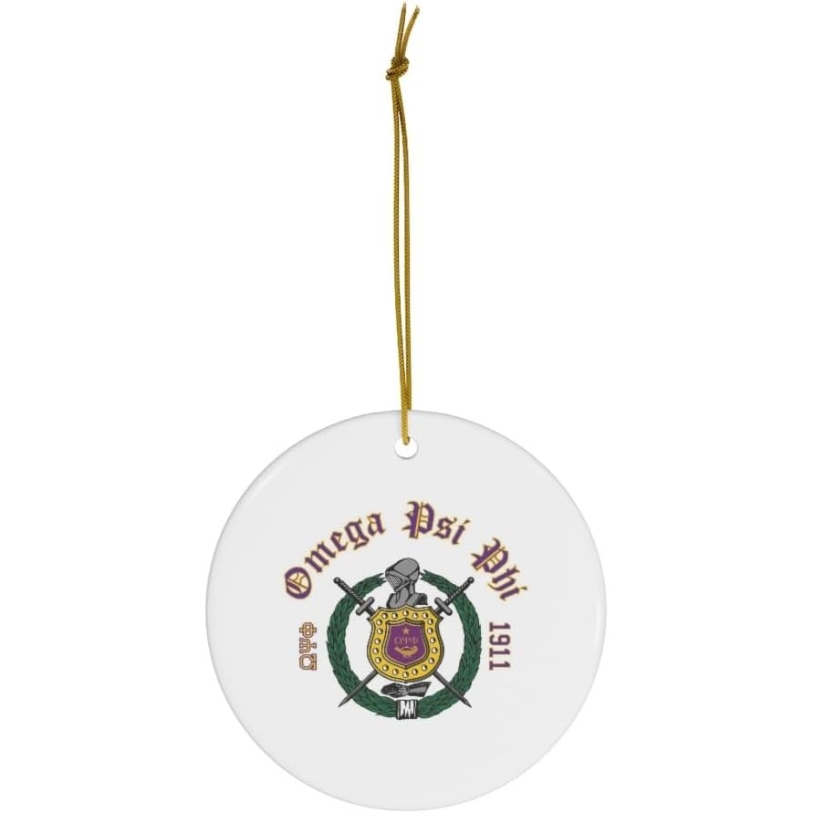 image:imageOmega Psi Phi Ceramic Ornaments CircleRound