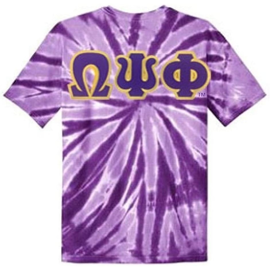 image:imageOmega Psi Phi Essential TieDye Lettered TeePurple
