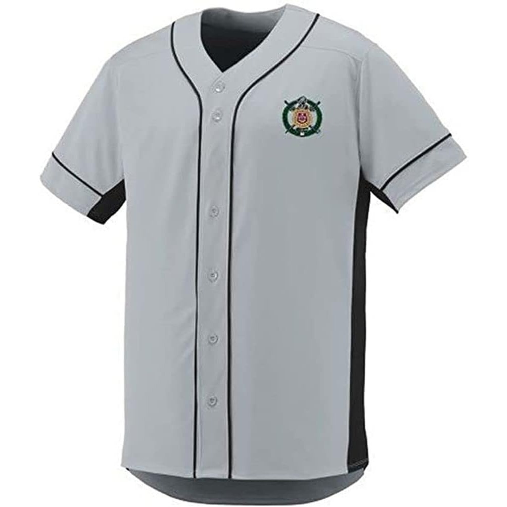 image:imageOmega Psi Phi Fraternity Crest Shield Slugger Baseball JerseySilverBlack