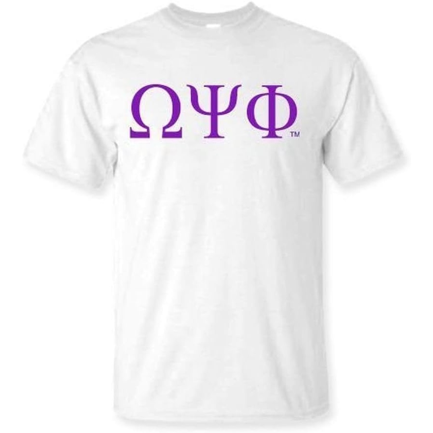 image:imageOmega Psi Phi Lettered TeeWhite