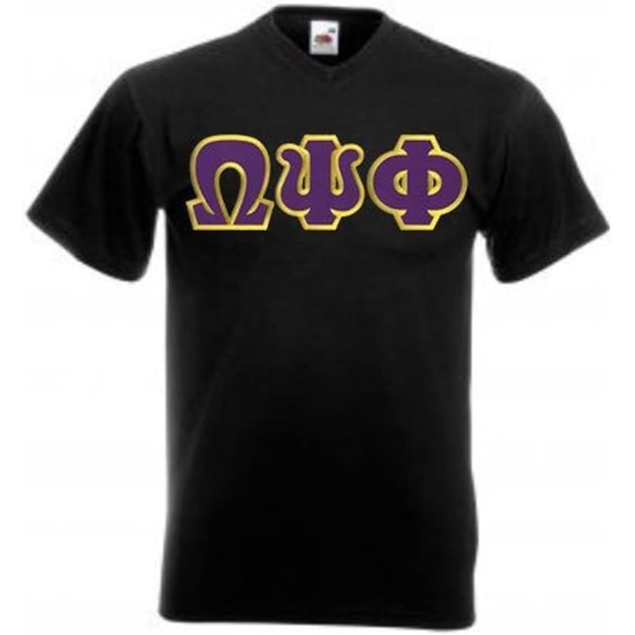 image:imageOmega Psi Phi Lettered VNeck TShirtBlack