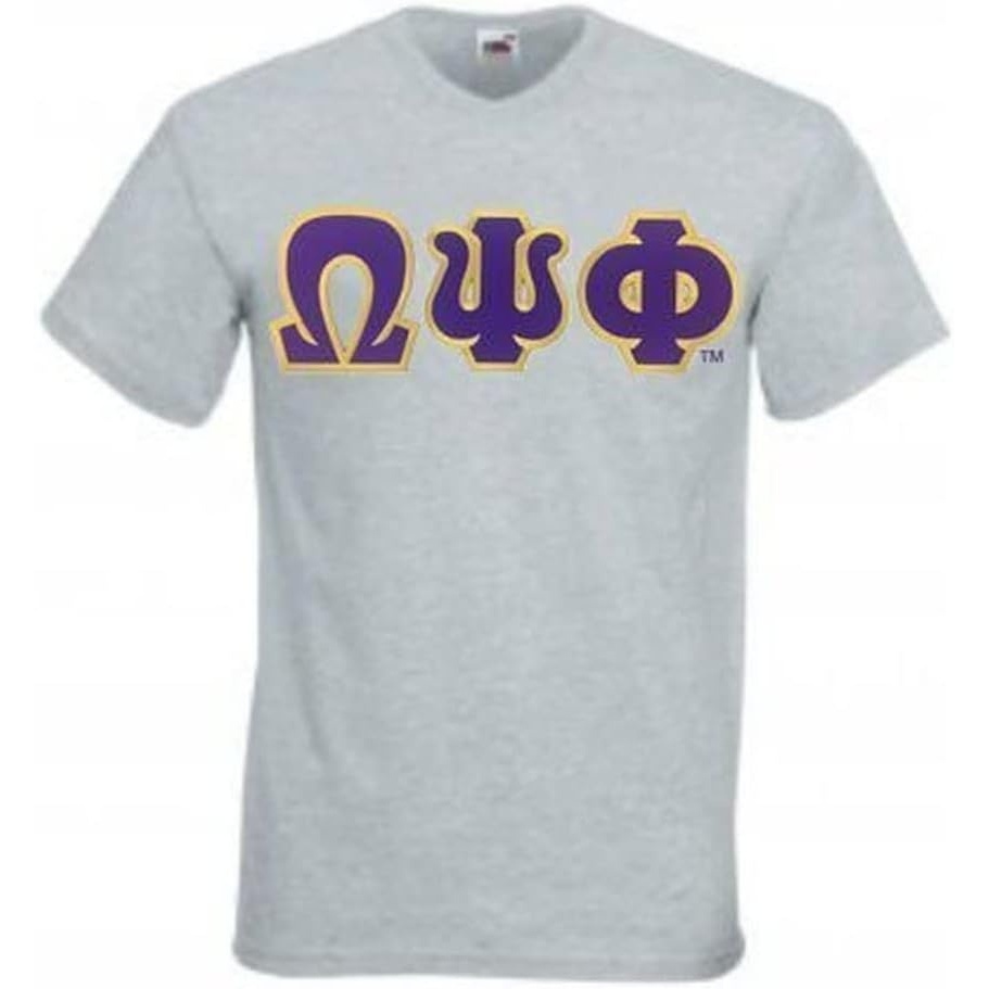 image:imageOmega Psi Phi Lettered VNeck TShirtSports Grey