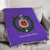 Omega Psi Phi Full Color Crest Afghan Blanket Throw Purple